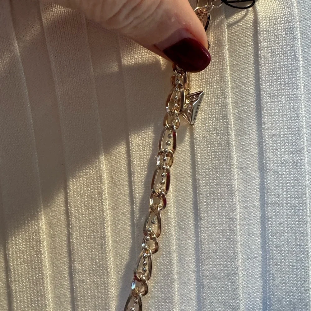 NWT Guess Gold and Silver Tassel Necklace - Picture 5 of 16